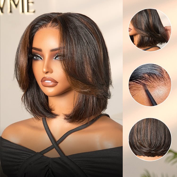 Short Layered Bob Wig Glueless