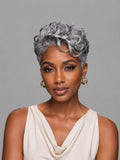 Salt Pixie Short Cut Wig side part