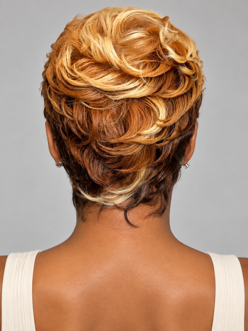 Short Straight Pixie Wig Blond mix brown