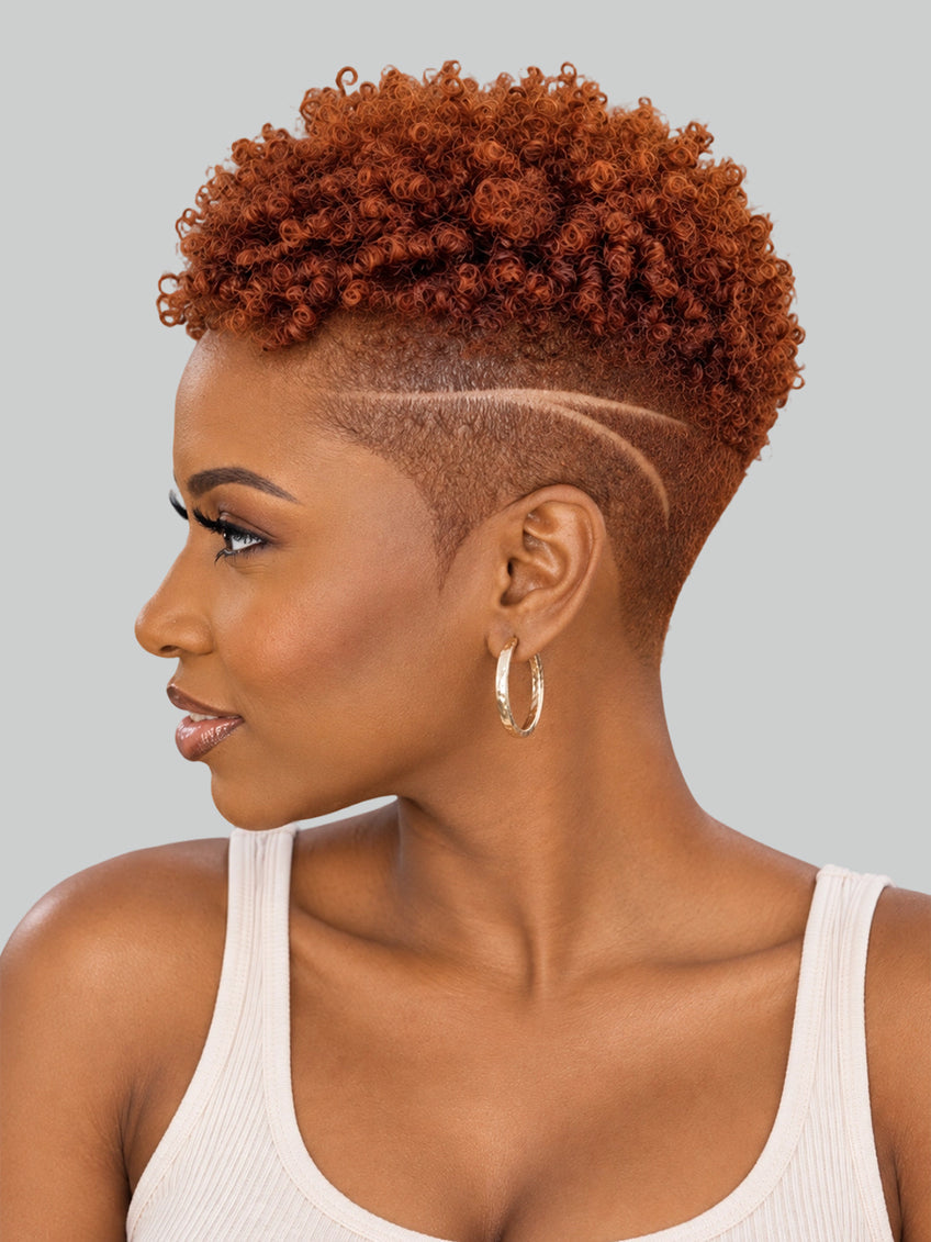 Pixie wig Afro 6 inches Orange