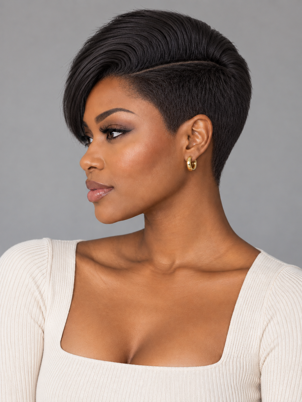 Pixie Straight Wig Multicolor Side Part