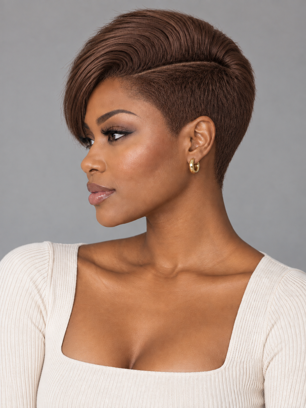 Pixie Straight Wig Multicolor Side Part