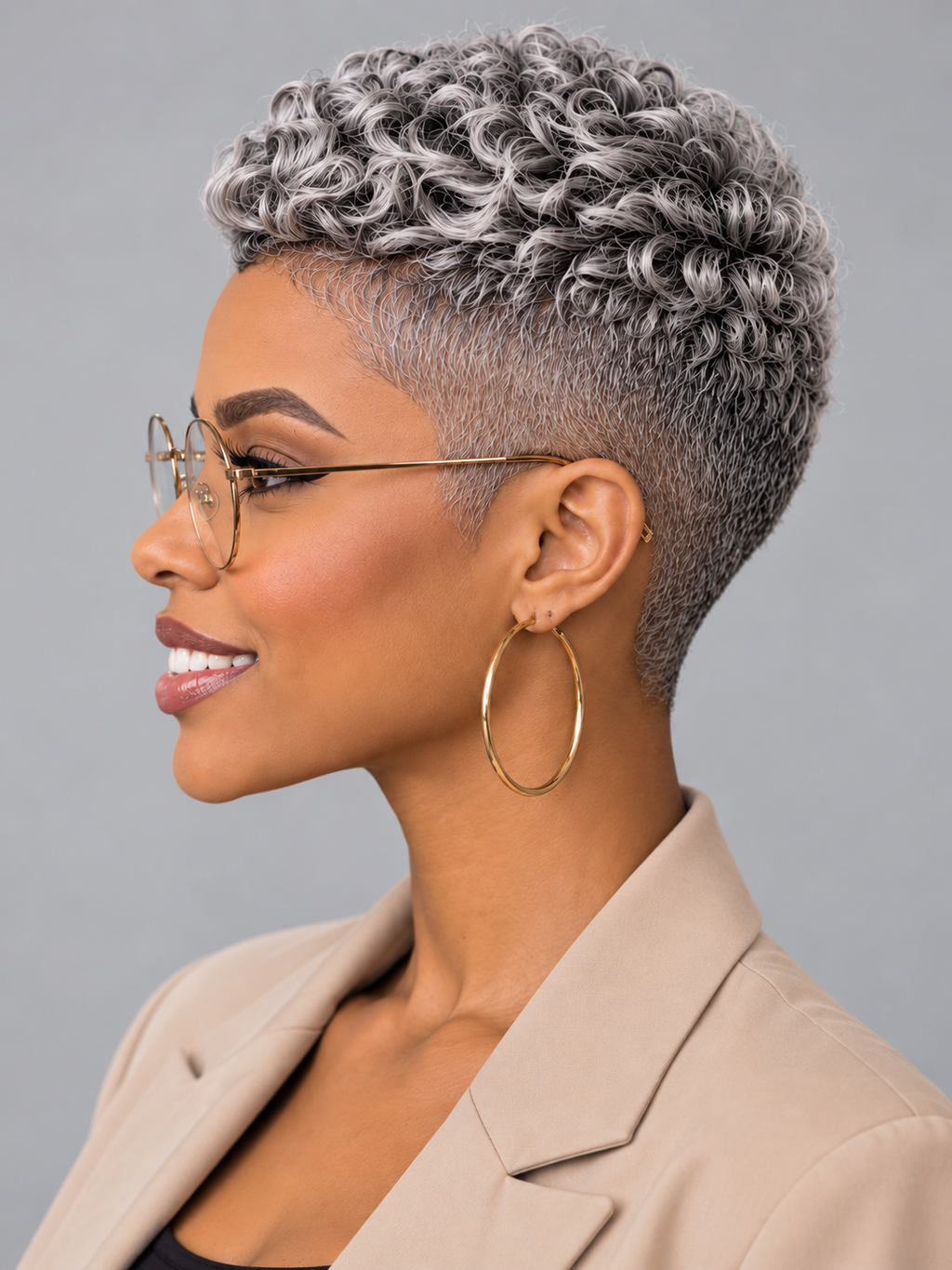 Pixie wig Afro Curly 6 inches Multicolor