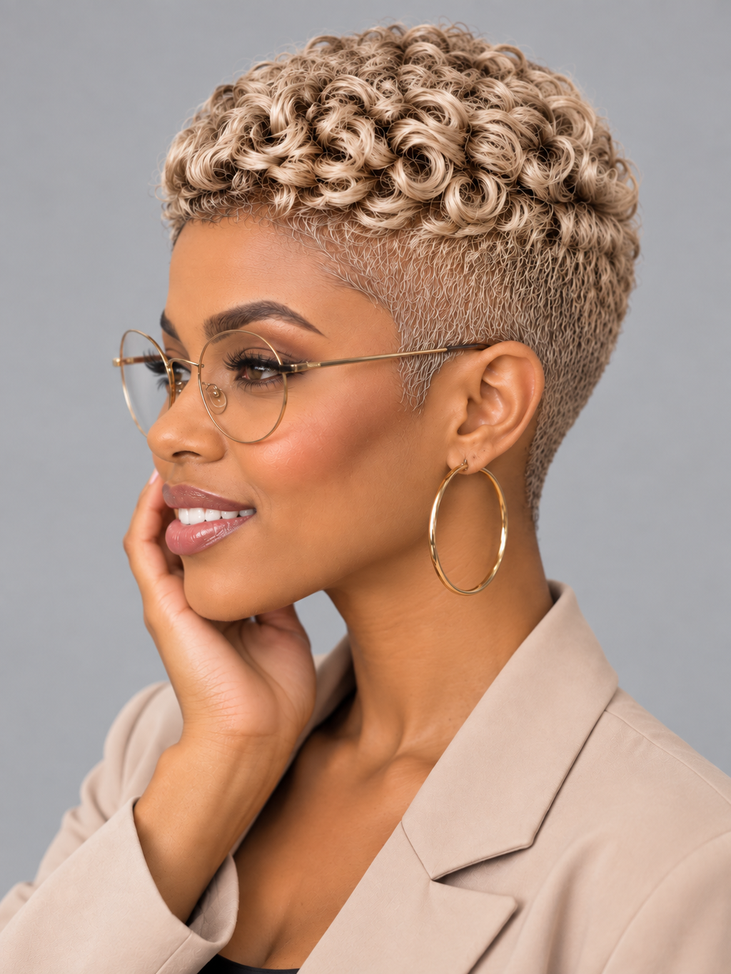Pixie wig Afro Curly 6 inches Multicolor