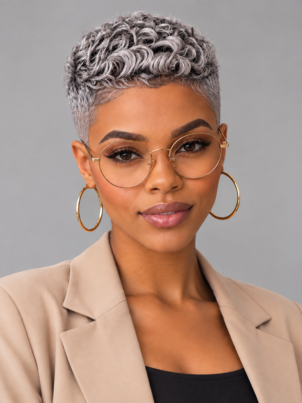 Pixie wig Afro Curly 6 inches Multicolor