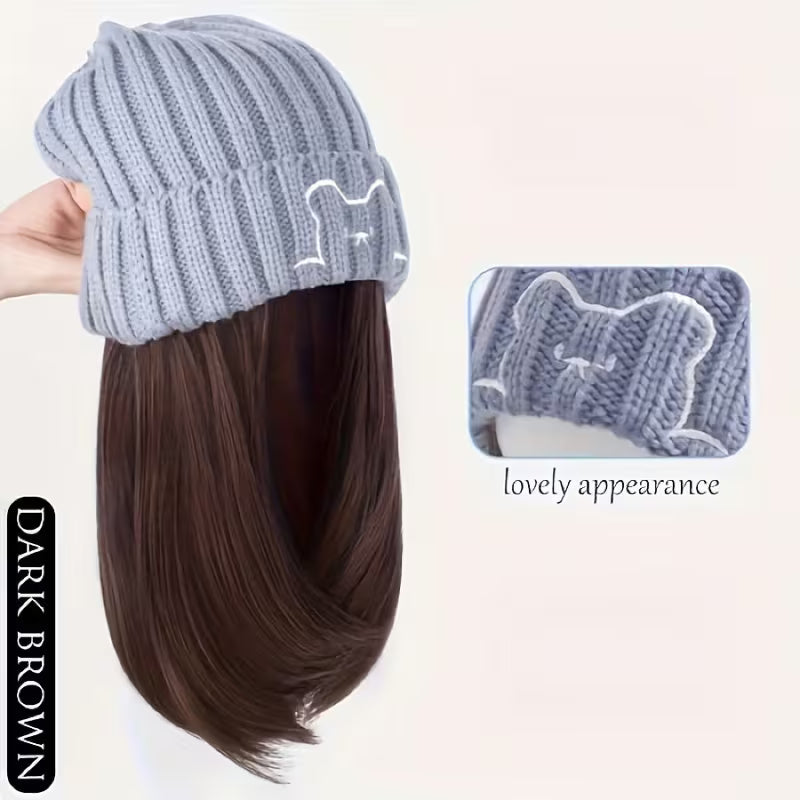 Hat with Built-In Body Wave Wig