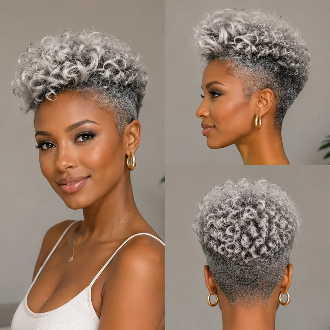 Salt&Pepper Color Finger Wave Style