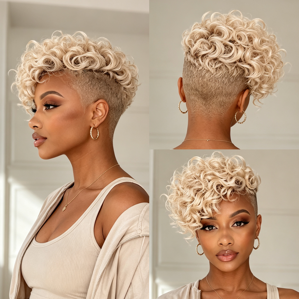 Summer #613 Color Side Part Finger Wave Machine Made Topper