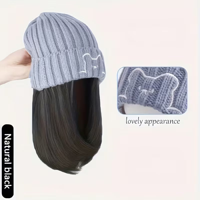 Hat with Built-In Body Wave Wig